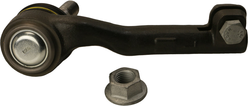 Moog front left outer tie rod for BMW 228i (2014-2016) showing the metal rod and joint for steering system replacement.