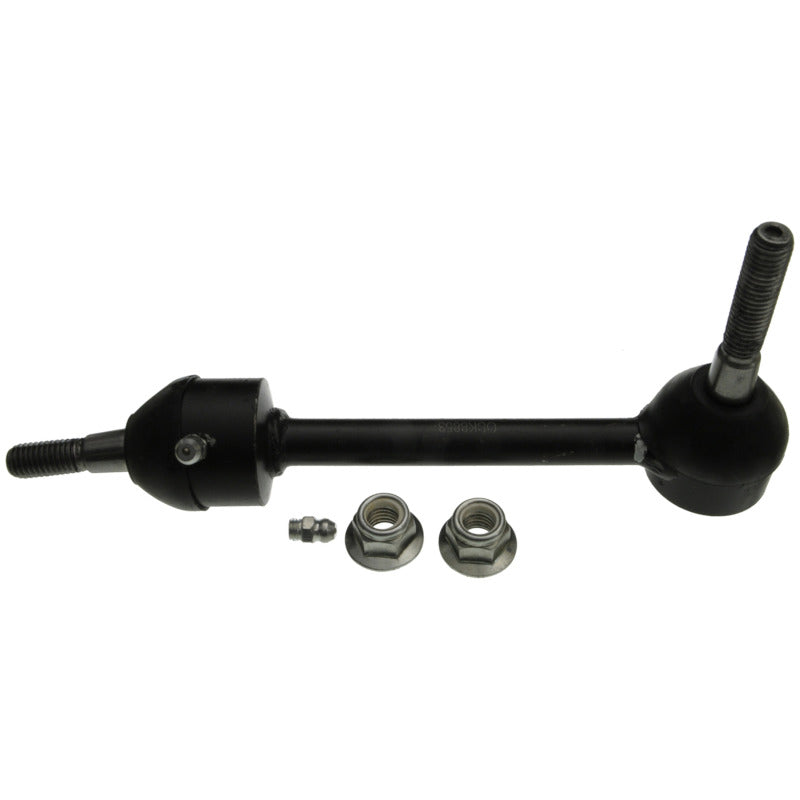 Moog front sway bar endlink kit for 1995-1997 Ford Crown Victoria, includes two metal sway bar links with rubber bushings.