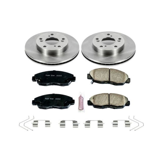 PowerStop OE brake kit for 2012-2015 Honda Civic front brakes with rotors and calipers, auto specialty brake components.