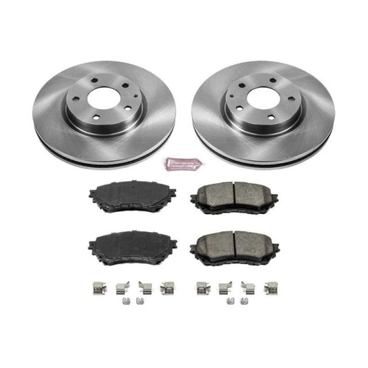 PowerStop OE brake kit for Mazda 6 2014-2018 front autospecialty brake system with brake pads and rotors.