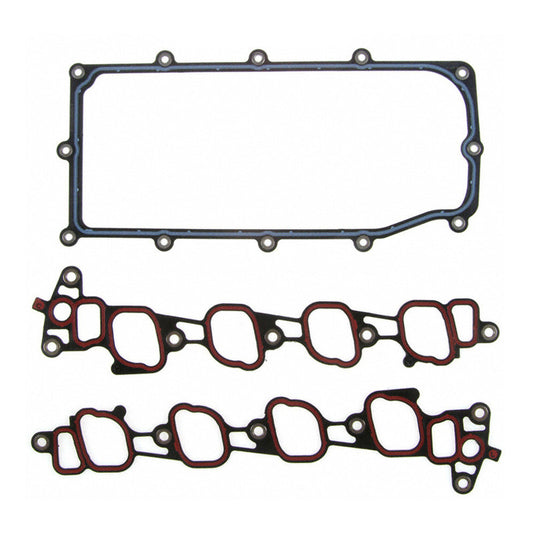 Fel-Pro Ford Mustang MS 92121-4 engine intake manifold gasket set showing multiple gaskets on a clean surface.
