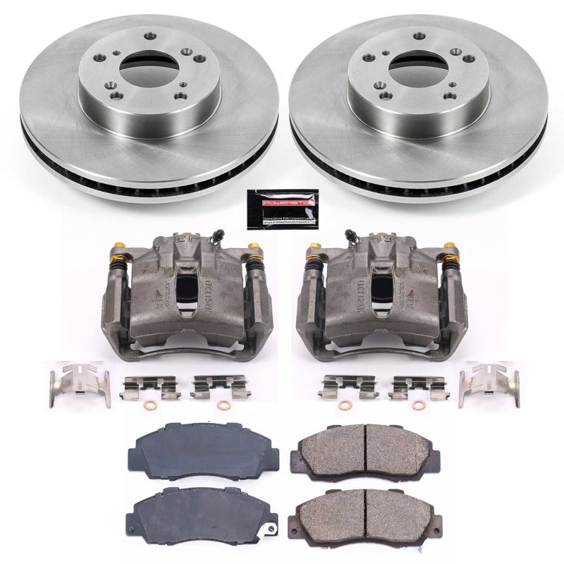 PowerStop OE front brake kit with calipers for 1998-2002 Honda Accord, includes brake rotors and pads for reliable stopping performance.