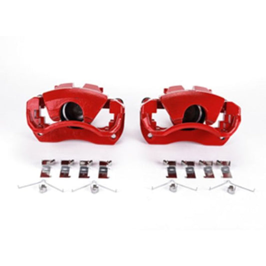 PowerStop front red brake calipers with brackets for Lexus ES300h (2013-2017), performance replacement part, paired for both sides.