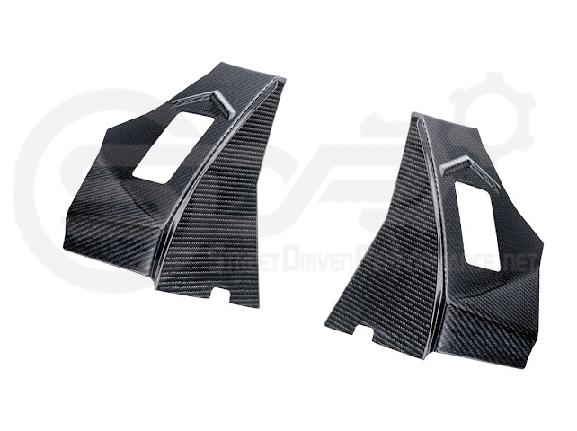 2020+ Chevrolet Corvette C8 Coupe | CARBON FIBER Rear Hatch B Pillar Hinge Cover Pair