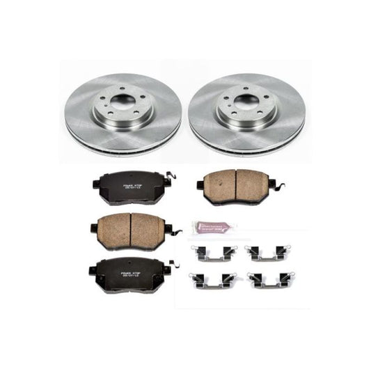 PowerStop OE front brake kit for 2007-2008 Nissan Maxima, includes brake rotors and pads, automotive brake system components