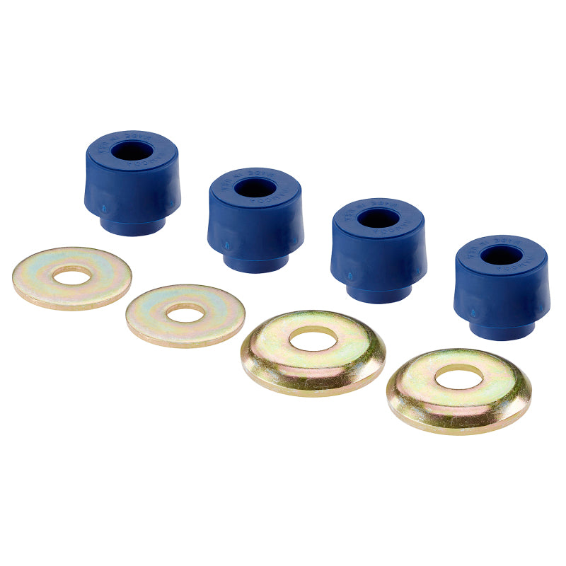Moog Ford E-200 Econoline front control arm bushing for suspension, shown installed on the vehicle's front suspension system.