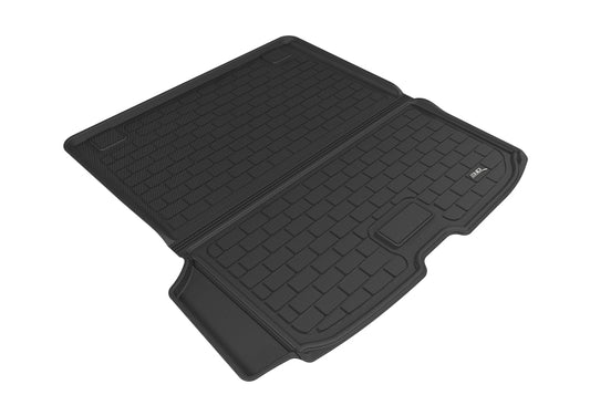 Black 3D MAXpider cargo liner for 2015-2020 Volvo XC90, rubber floor mats with textured surface for cargo protection.