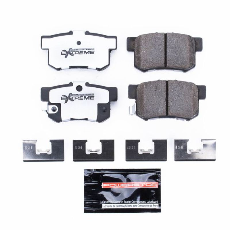 PowerStop Z26 rear brake pads for Acura CL, performance brake pads with hardware for improved stopping power