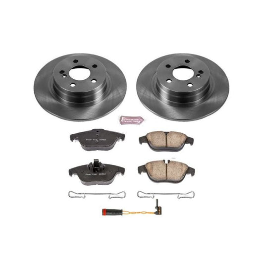 PowerStop OE rear brake kit for Mercedes-Benz C250 2012-2015, includes brake rotors and pads for reliable stopping power.