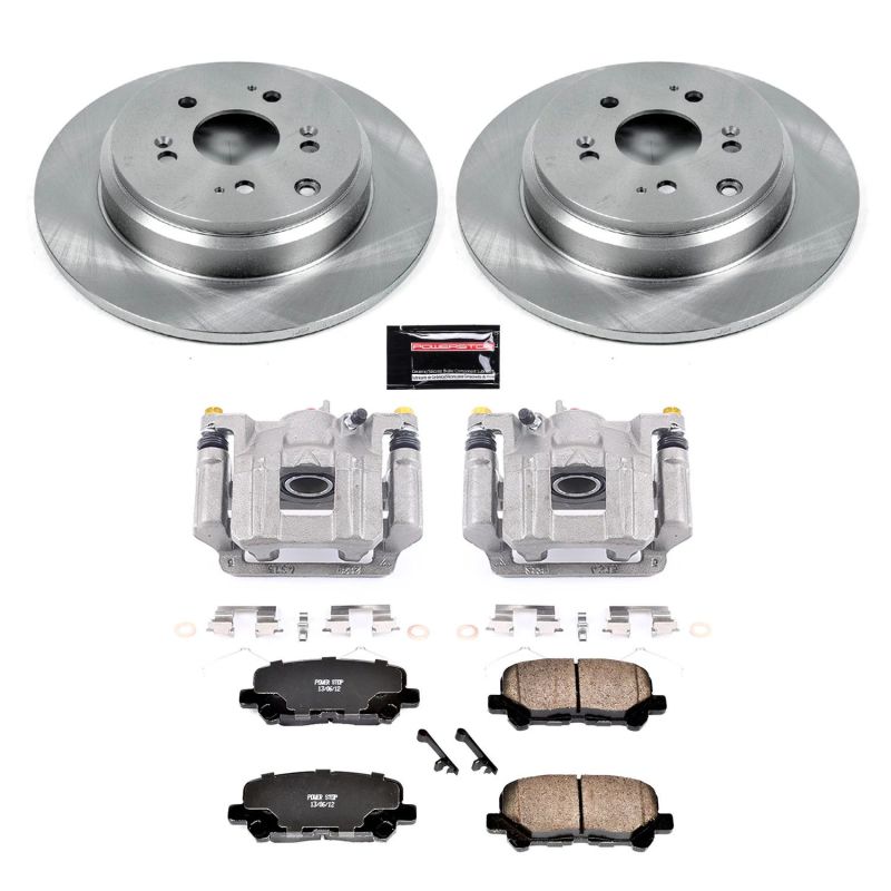 PowerStop rear brake kit with calipers for Honda Pilot 2012-2015, OE-style brake replacement with high-quality components.