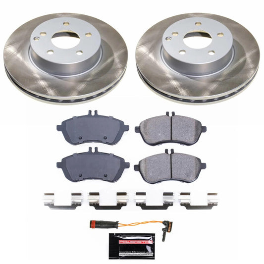 PowerStop performance semi-coated front brake rotor kit for 2012-2015 Mercedes-Benz SLK250, high-quality brake components.