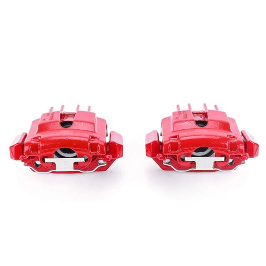 Pair of PowerStop rear red brake calipers with brackets for 2003-2006 Ford Expedition, performance brake calipers.