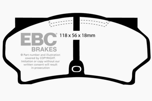 EBC Ultimax front brake pads for BMW Z4 E89, OE type, showing the brake pad design and material.