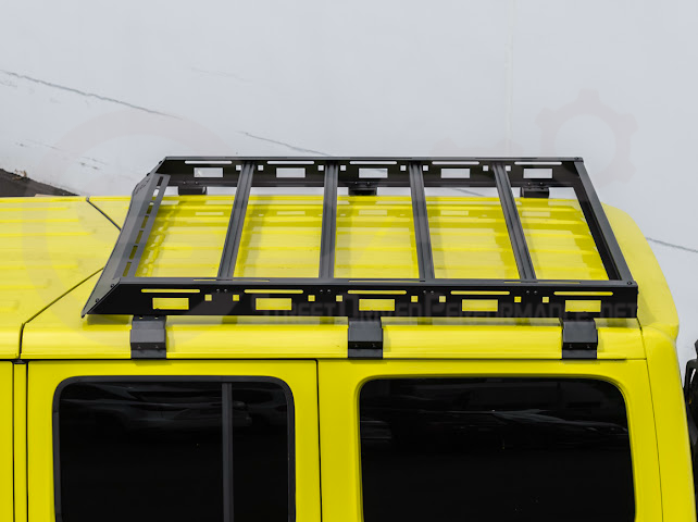 2018-UP JEEP WRANGLER JL & 2020-PRESENT JEEP GLADIATOR JT | CARBON STEEL BLACK TOP ROOF CARGO RACK (FULL & HALF LENGTH)