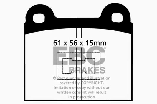 EBC Ultimax2 front brake pads for Audi Fox 1.5L (1973-1977), OE style, shown in the image.