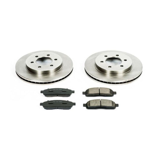 PowerStop OE front brake kit for 2004-2008 Ford F-150 with brake rotors and pads, automotive parts for vehicle braking system