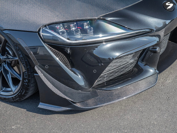 2020-UP TOYOTA SUPRA A91 | CARBON FIBER FRONT SPLITTER LIP GROUND EFFECTS (2 PEICE)