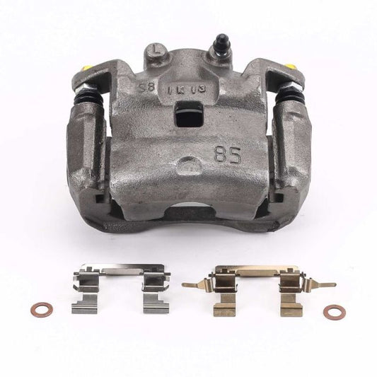 PowerStop OE front left brake caliper with bracket for Nissan Juke 2011-2017, automotive part in black finish