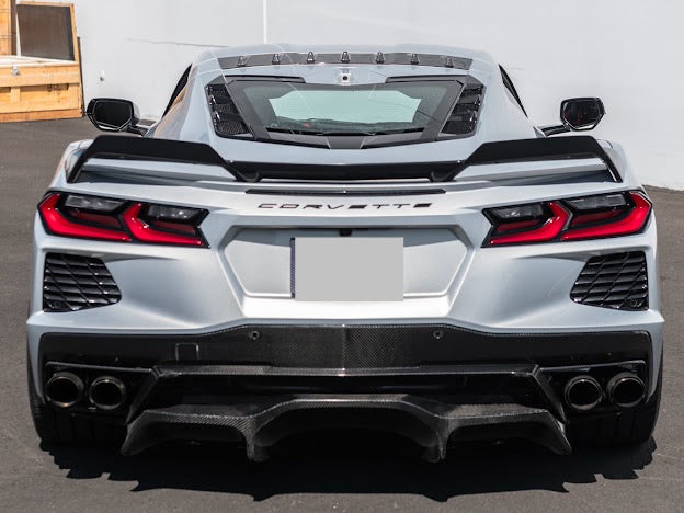 2020+ CHEVROLET CORVETTE C8 COUPE | CARBON FIBER REAR ROOF WING SPOILER VORTEX GENERATORS