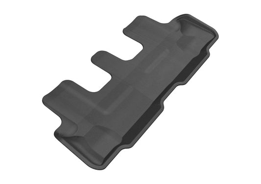 Black 3D MAXpider rubber floor mats for 2010-2020 Lexus and Toyota GX/4Runner third-row, showing textured surface and custom fit design.