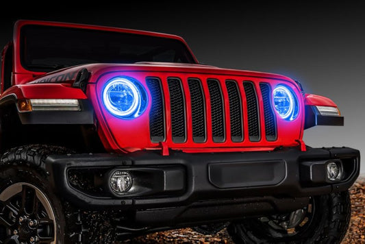 ORACLE Lighting Jeep Wrangler JL and Gladiator JT LED fog light halo kit with surface mount design, featuring bright halo rings.