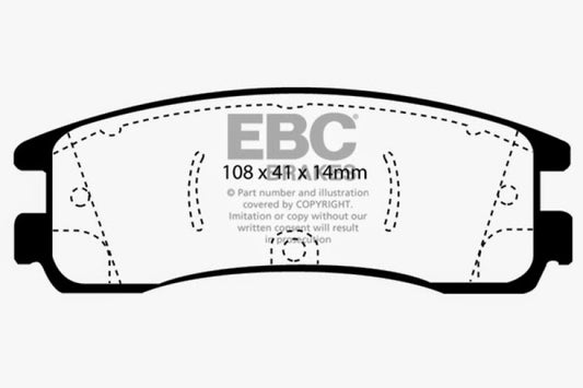 EBC Redstuff rear brake pads for Buick Allure 2008-2009, performance brake pads with red friction material, automotive brake components