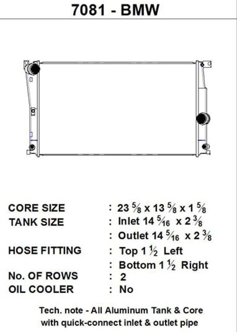 CSF BMW 2 Series (F22/F23) / BMW 3 Series (F30/F31/F34) / BMW 4 Series (F32/F33/F36) A/T Radiator