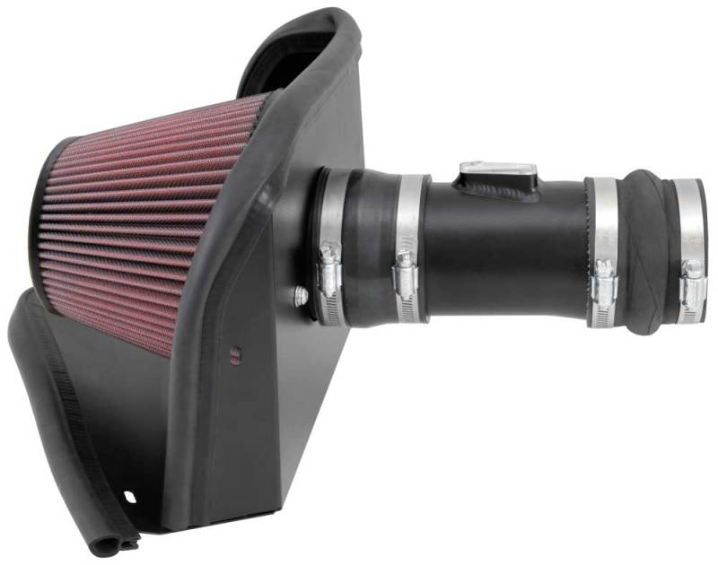 K&N 69 Series Typhoon cold air intake kit for 2013-2014 Nissan Altima and Pathfinder 3.5L V6 engines, showing the intake components.