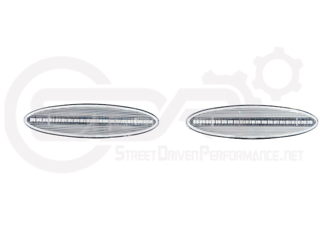 1997-2004 Chevrolet Corvette C5 | Rear Bumper Clear / Red / Black Lens Red LED Side Marker Lights Pair