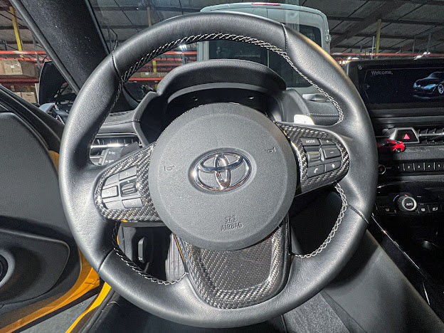 2020-Up Toyota GR Supra A90 A91 |JDM CARBON FIBER Steering Wheel Button Trim Cover