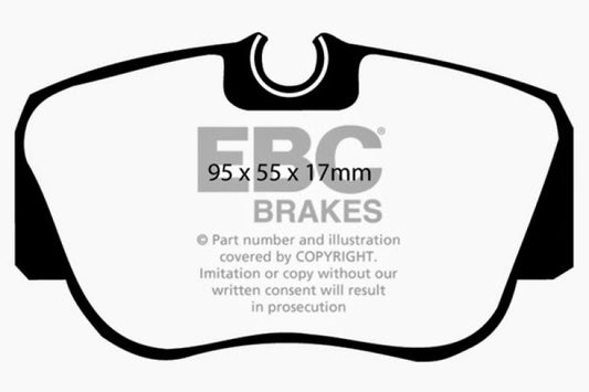 EBC Greenstuff front brake pads for Mercedes-Benz 190/190E 2.3, performance brake pads with green friction material, automotive part