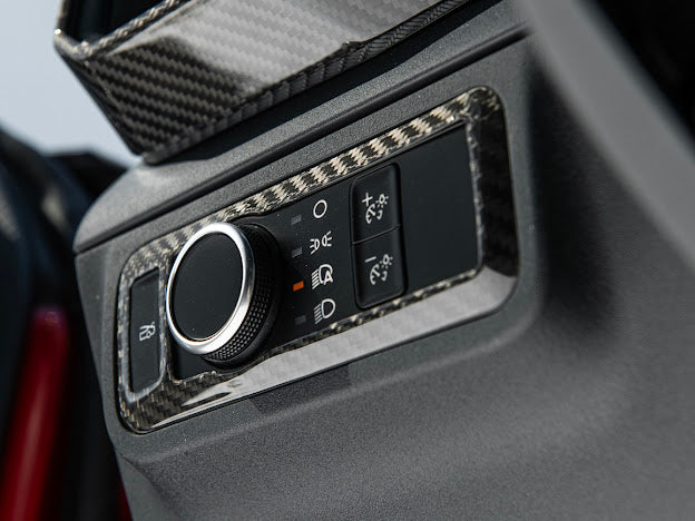 2024-Up Ford Mustang S650 | CARBON FIBER Interior Head Light Control Panel Trim Cover