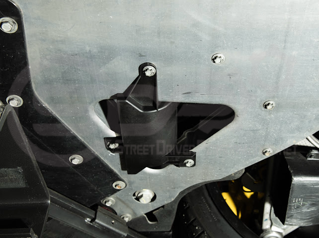 Pair of Street Driven Performance Chevrolet Corvette C8 underbody air deflector cooling duct scoops for exterior trim.