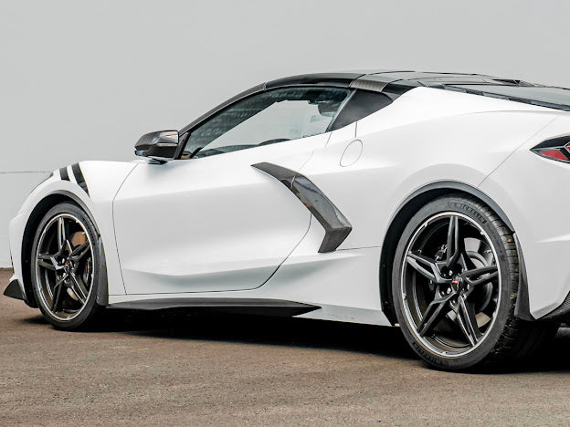 2020+ CHEVROLET CORVETTE C8 | SDP PERFORMANCE PACKAGE MATTE BLACK SIDE WHEEL FENDER FLARE EXTENSIONS PAIR