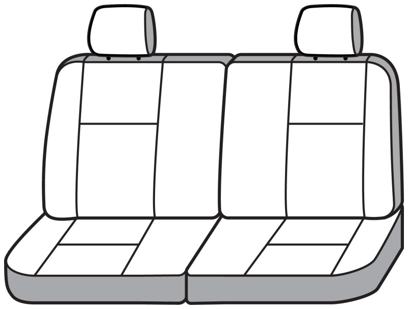 Covercraft waterproof Taupe third row seat covers for Ford Transit 2019-2023, made to protect and enhance the vehicle's interior.