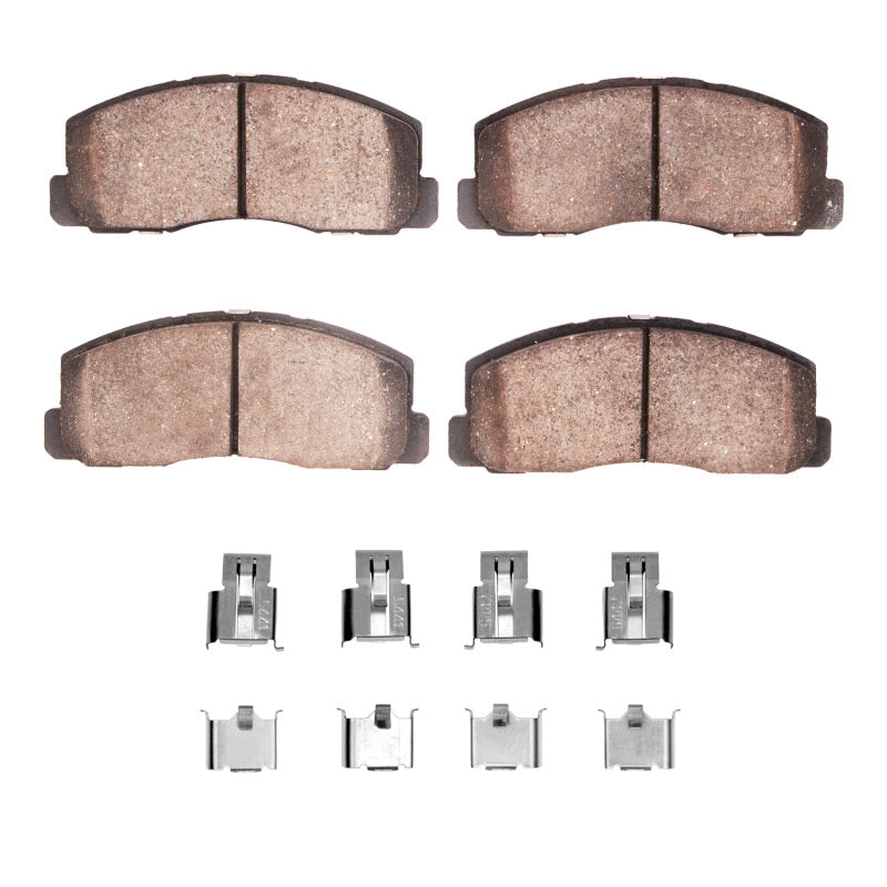 R1 Concepts OE brake pads and hardware kit for Dodge Colt R1 83-86, showing new front brake pads with hardware components.