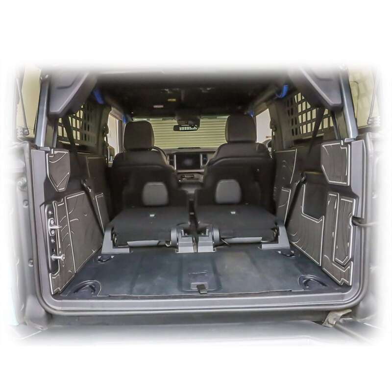 TURN Offroad black foam cargo area protector kit for 2021+ Ford Bronco 2-door, designed for offroad vehicle cargo organization.