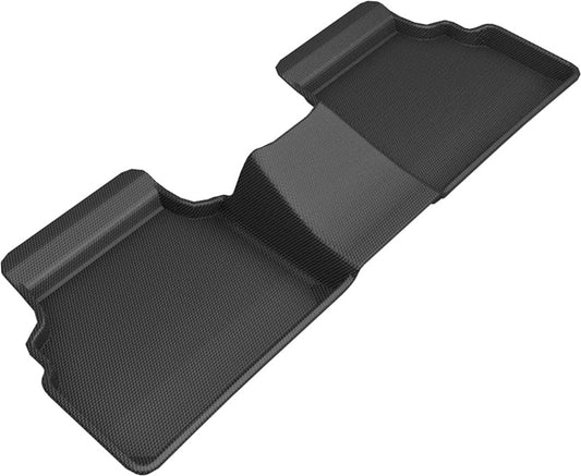 Black 3D MAXpider rubber floor mats for 2020+ Kia K5 FWD second row, durable and custom-fit for interior protection.