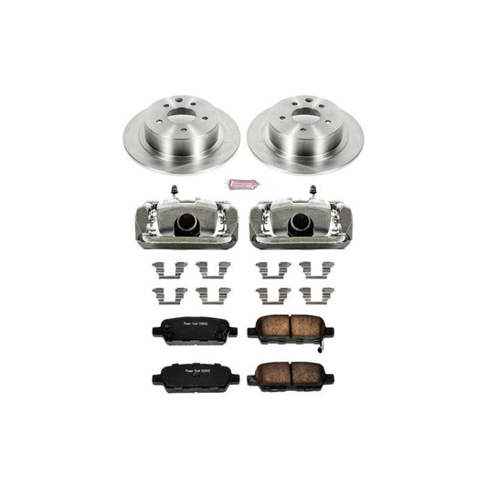 PowerStop OE rear brake kit with calipers for Nissan Altima 2010-2012, includes brake rotors and components.