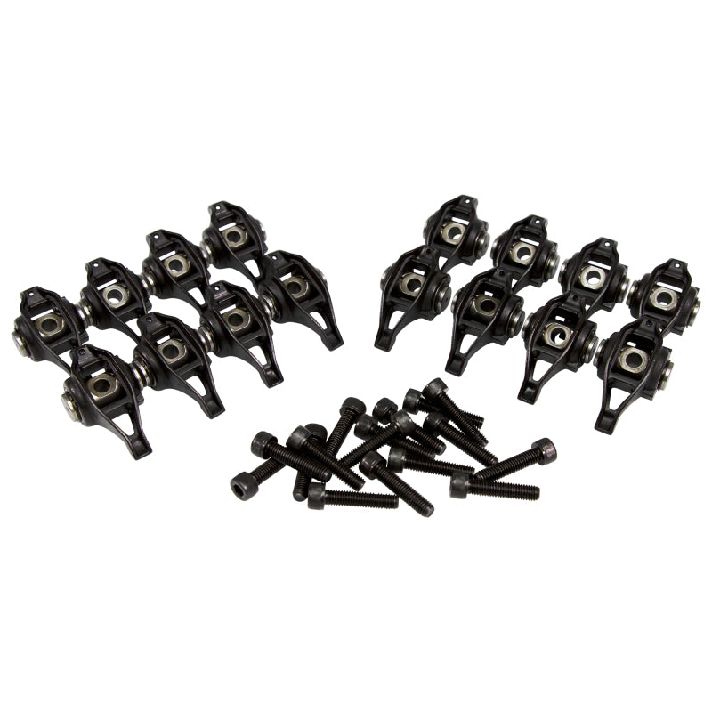 Set of 16 COMP Cams GM Gen V LT1 upgraded OEM rocker arms, durable metal engine components for performance vehicles.