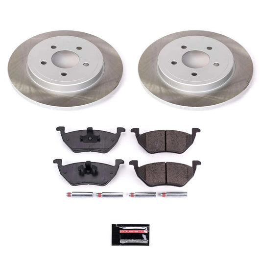PowerStop rear semi-coated brake rotor kit for 2005-2008 Mercury Mariner, performance brake component with vented design