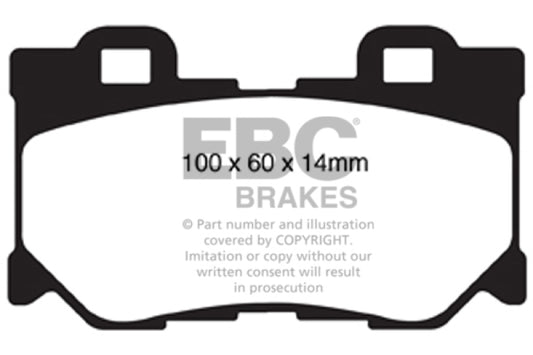 EBC Redstuff rear brake pads for Infiniti FX50 5.0, high-performance automotive brake pads with red friction material