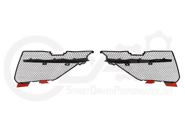 2020+ CHEVROLET CORVETTE C8 STINGRAY & Z51 | FACTORY OEM STYLE GLOSSY BLACK FRONT BUMPER LOWER AIR INLET MESH GRILLE GUARDS