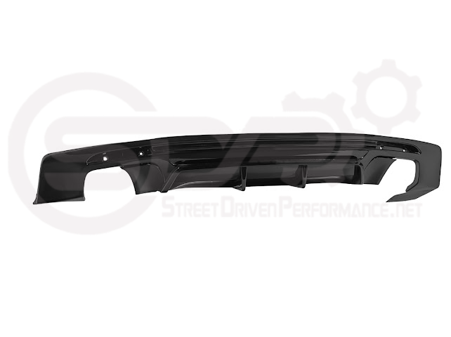 Glossy black rear bumper finned lower diffuser for 2016-2024 Chevrolet Camaro by Street Driven Performance, designed for sporty style.