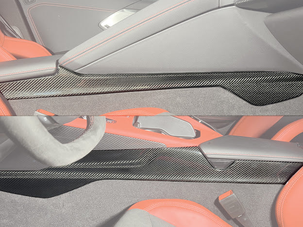 2020+ CORVETTE C8 | FACTORY STYLE CARBON FIBER CENTER CONSOLE SIDE PANEL TRIM VENT COVER