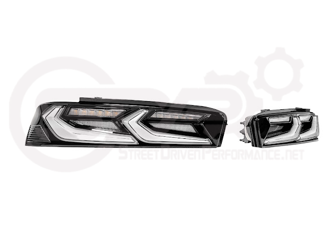 2016-2018 Chevrolet Camaro | C8 Style Sequential Signal LED Rear Taillights Pair (Clear / Red / Smoke Lens)