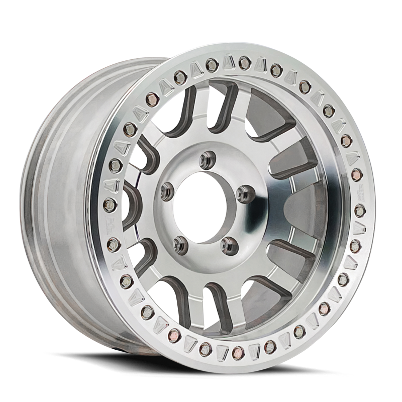 Dirty Life Canyon Race 17x9 cast wheel with -12mm offset, 71.5mm hub, machined finish for off-road vehicles.