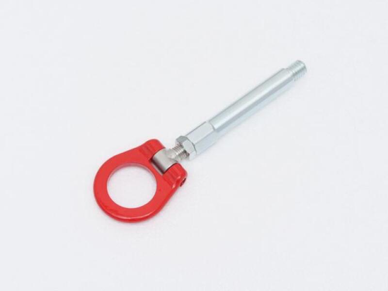 Cusco red steel folding tow hook for 2020+ Toyota GR Yaris GXPA16 GXPA12, durable automotive tow hook accessory.