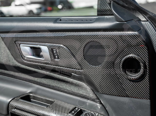 2024-Up Ford Mustang S650 | Factory Style Dry CARBON FIBER Interior Door Speaker Cover (Pair)