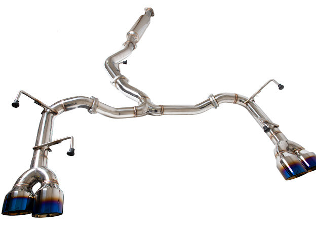2015-2021 SUBARU WRX STI | MUFFLER DELETE QUAD TIPS CAT-BACK EXHAUST WITH BURNT BLUE TIPS